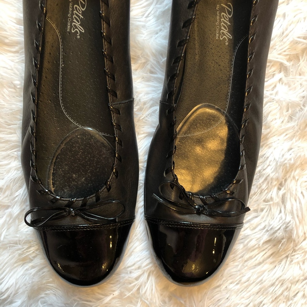 Rose Petals by Walking Cradles Black Bow Tie flats - Picture 3 of 7